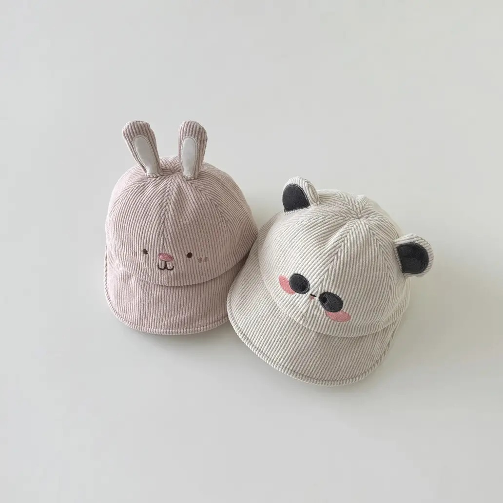 Pink Bunny Baby Cap for Boys Girls Winter Warm