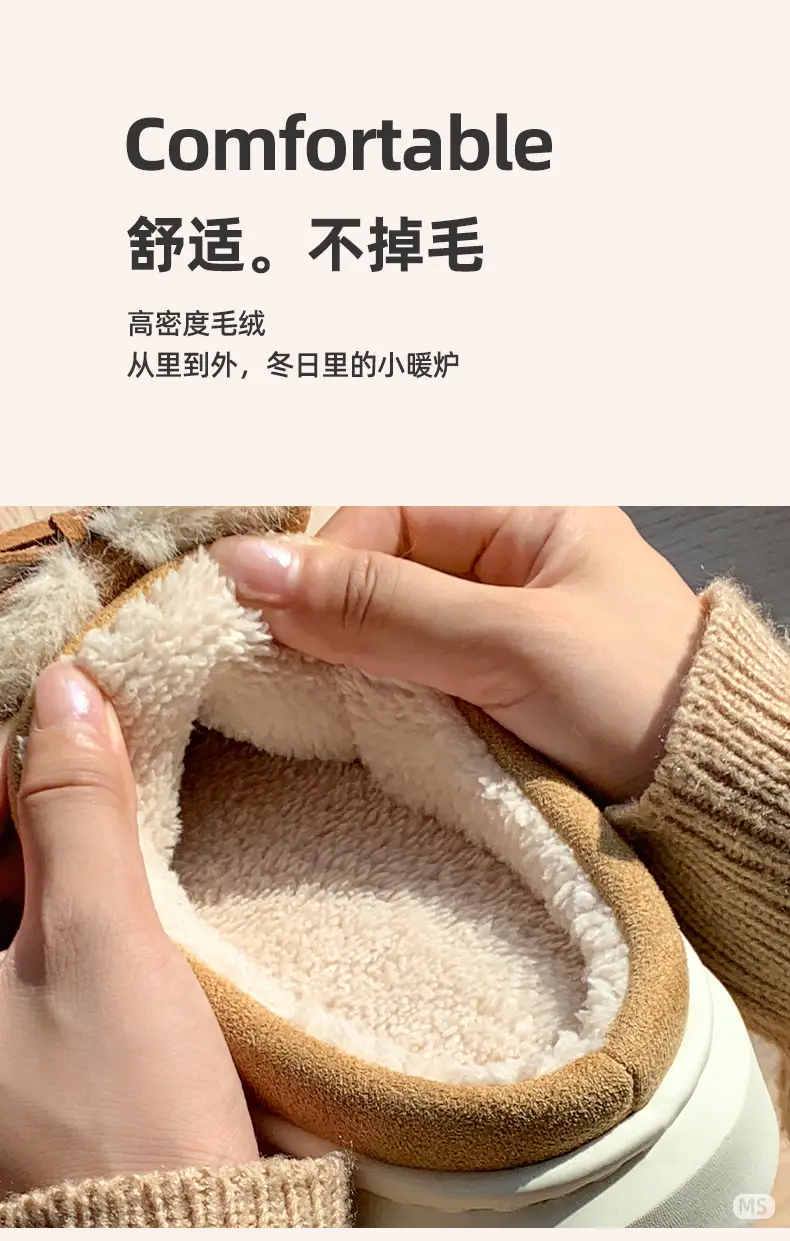 2024 New Style Cotton Slippers Women's Winter Home Room Add Velvet Bow Cute Student Dormitory Warm Cotton Slippers — feature 13