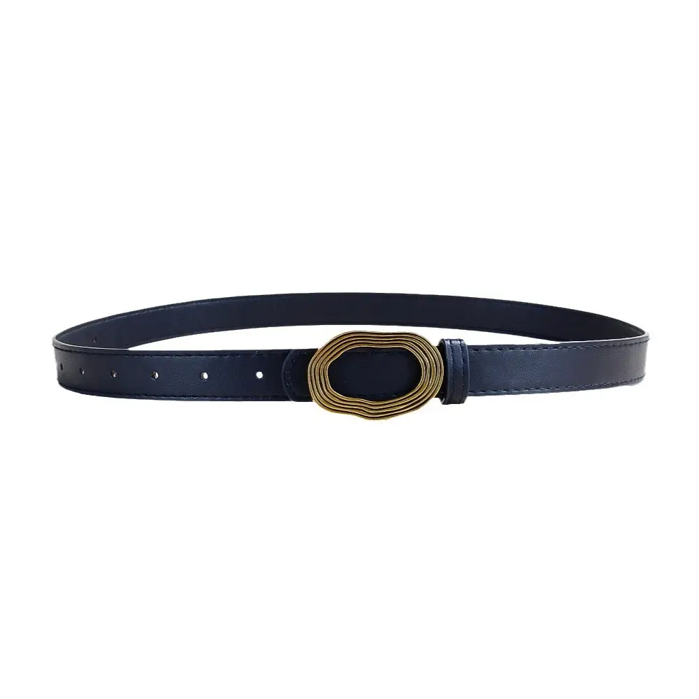 Women's Decorative Thin Belt with Gold Buckle - Image 11