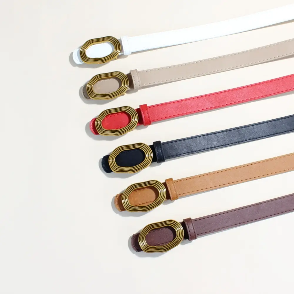 Women's Decorative Thin Belt with Gold Buckle — feature 10