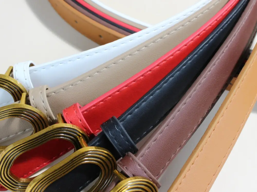 Women's Decorative Thin Belt with Gold Buckle — feature 12