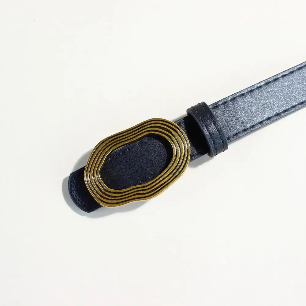 Women's Decorative Thin Belt with Gold Buckle — feature 6