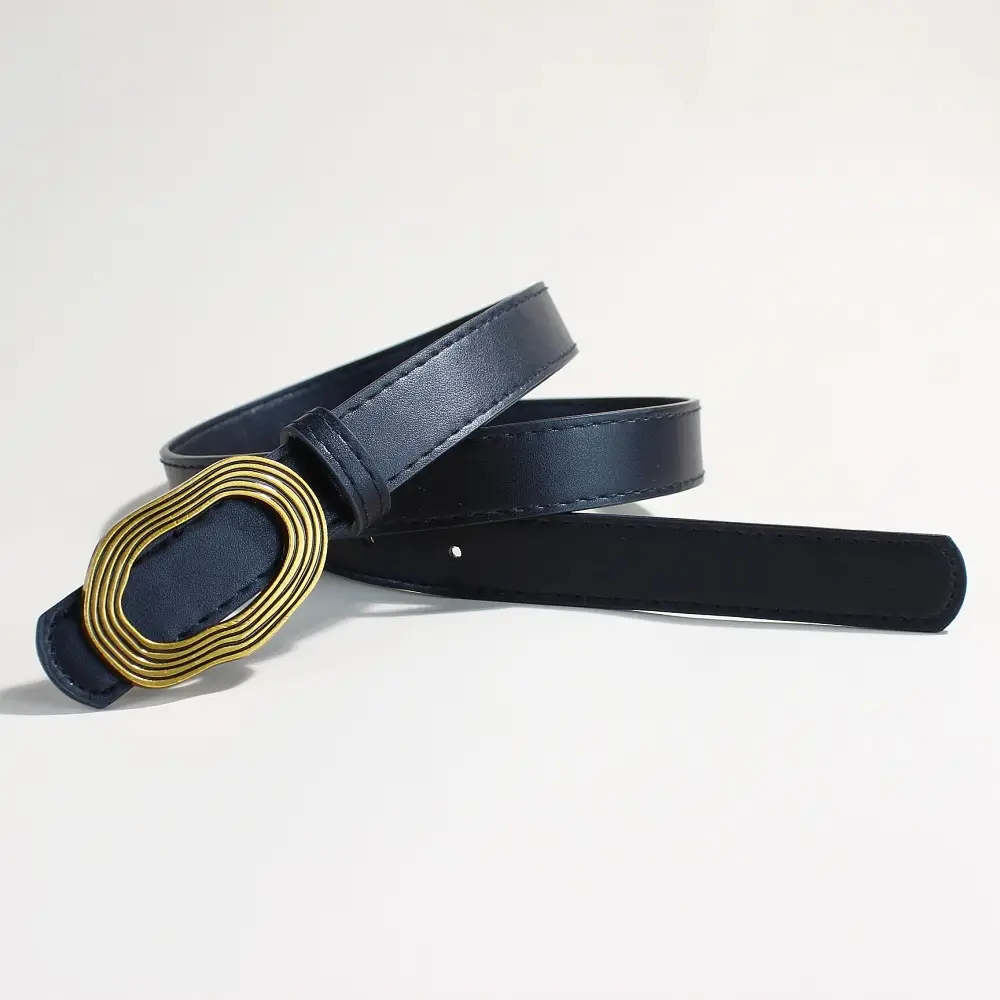 Women's Decorative Thin Belt with Gold Buckle — feature 9