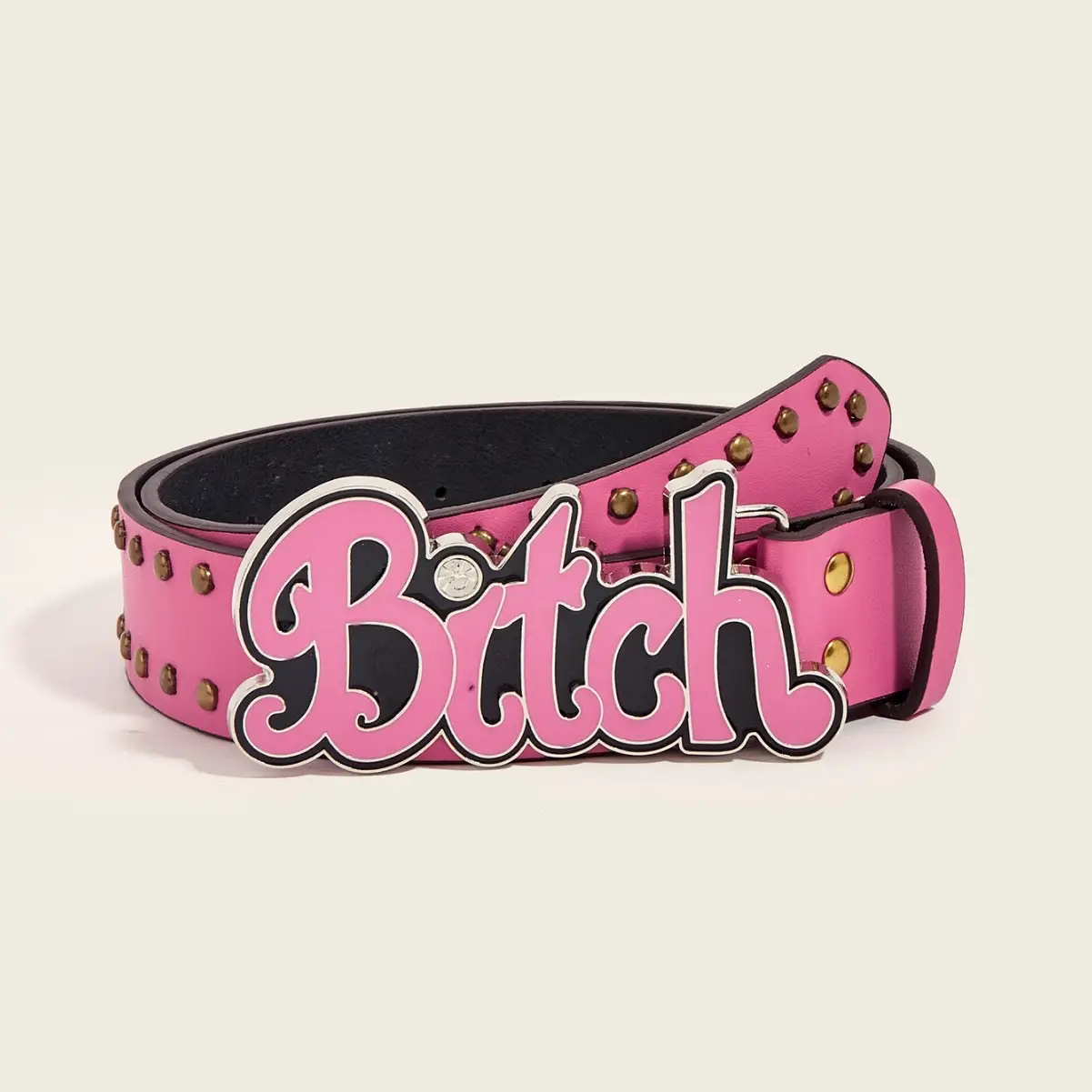 Ins Harajuku Belt Women Pink Rivet Spice Girls Y2K