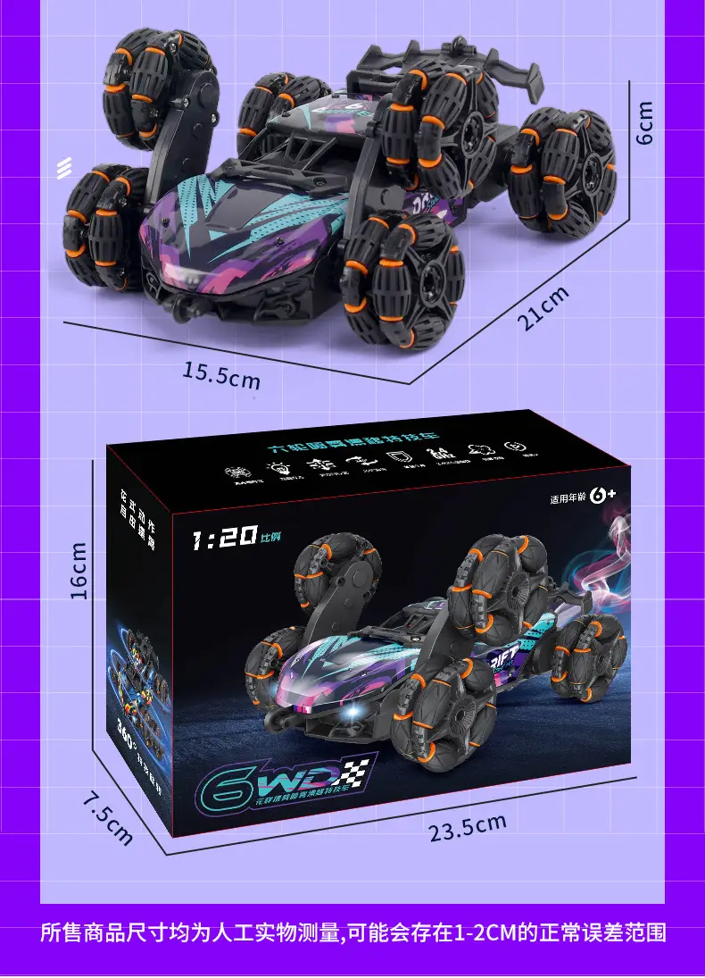 Remote Control Car with Eight-Wheel Drift Toy, Remote Control Spray Transforming Off-Road Vehicle, Flip Bucket Off-Road Climbing Vehicle — feature 13