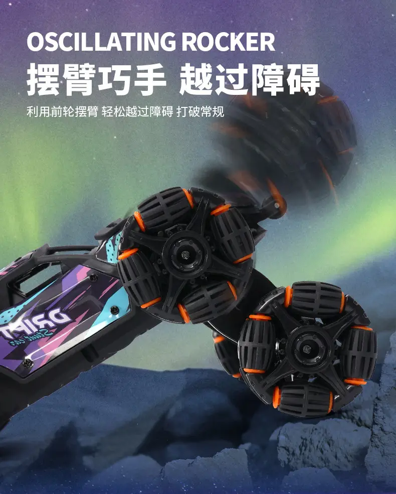 Remote Control Car with Eight-Wheel Drift Toy, Remote Control Spray Transforming Off-Road Vehicle, Flip Bucket Off-Road Climbing Vehicle — feature 4