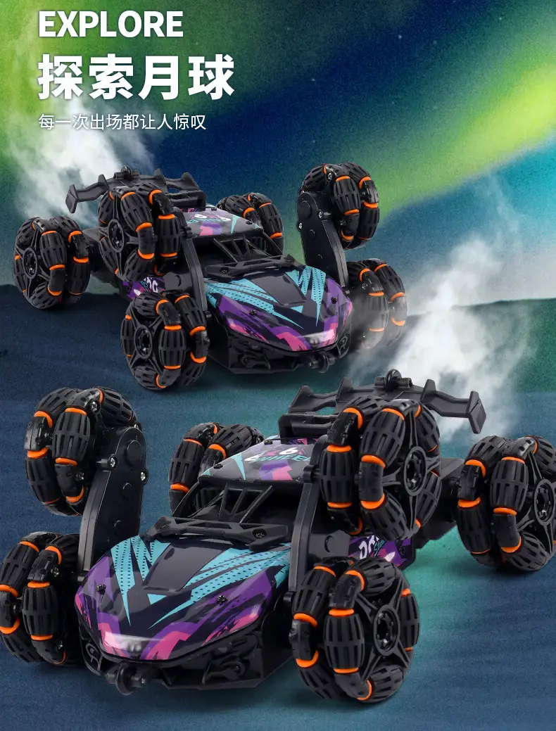 Remote Control Car with Eight-Wheel Drift Toy, Remote Control Spray Transforming Off-Road Vehicle, Flip Bucket Off-Road Climbing Vehicle — feature 8