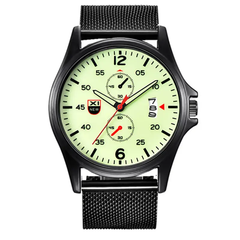 Men's Stainless Steel Chronograph Watch Black Analog - Image 3