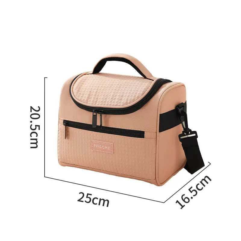 Portable Lunch Bag with Curved Ice Cover for Office Students