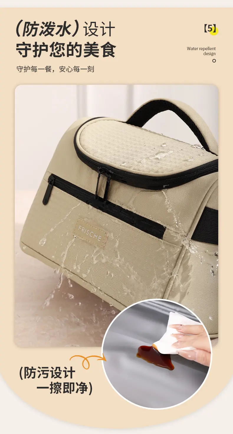 Portable Lunch Bag with Curved Ice Cover for Office Students — feature 17