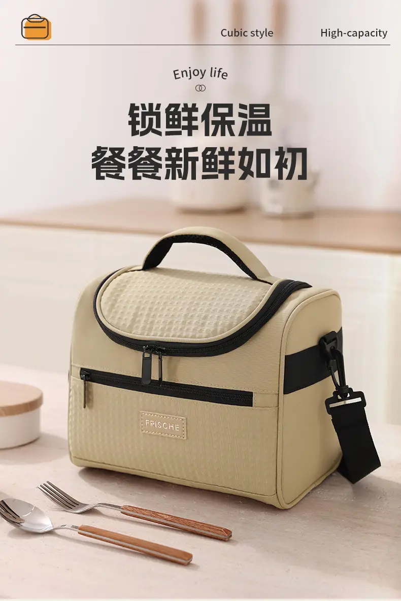 Portable Lunch Bag with Curved Ice Cover for Office Students — feature 7