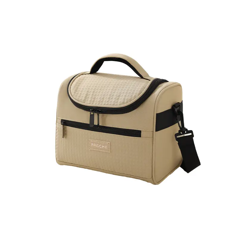 Portable Lunch Bag with Curved Ice Cover for Office Students