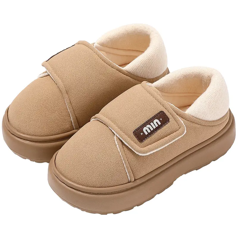 Warm Cotton Slippers for Women in Winter with Plush Warm Anti-Slip Women's Velcro Plus Velvet Thickened Cotton Shoes Winter Wholesale - Image 7