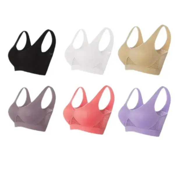 Wire-Free Mesh Sports Bra for Plus Size Yoga Running - Image 11