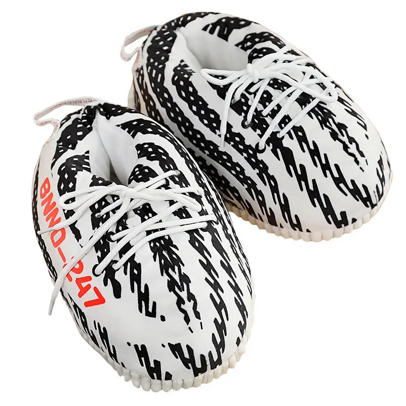 Clearance aj1 spoof Internet Celebrant Couple Cotton Slippers with Heel Cute Cotton Shoes Home Winter Warm Home Cotton Slippers - Image 8