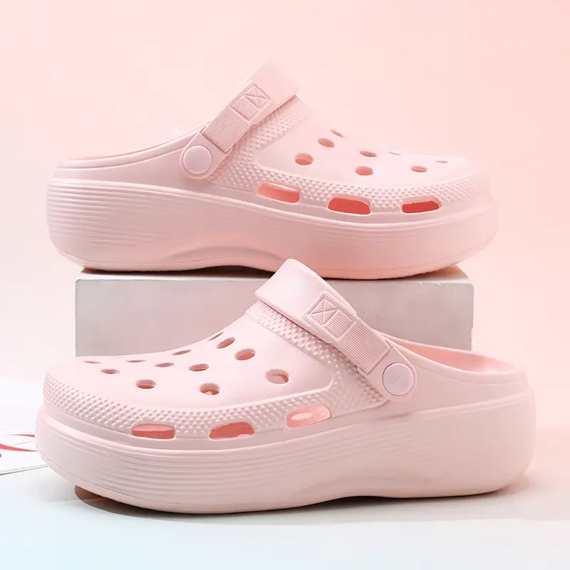 Croc Shoes for Couples, Non-Stinky, Height-Increasing, Breathable Sandals, Non-Slip Thick-Soled Eva Soft Outdoor Beach Closed-Toe Slippers