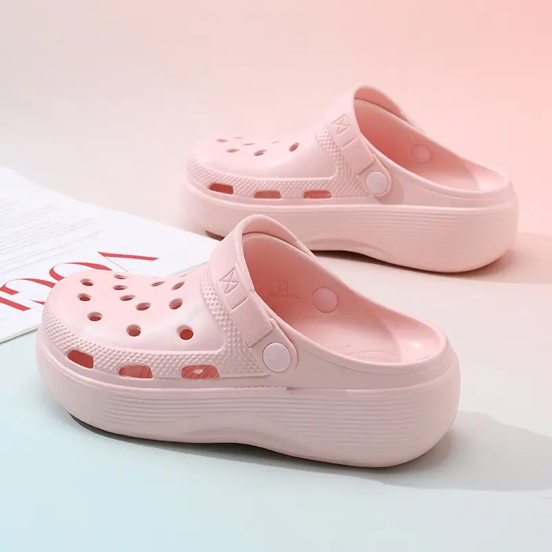 Croc Shoes for Couples, Non-Stinky, Height-Increasing, Breathable Sandals, Non-Slip Thick-Soled Eva Soft Outdoor Beach Closed-Toe Slippers
