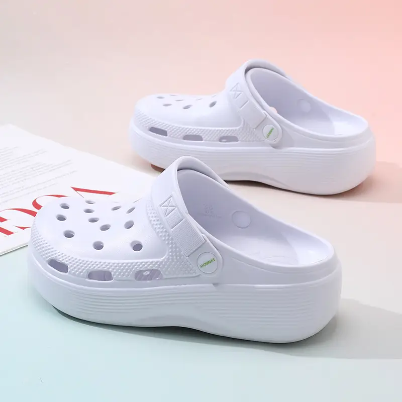 Croc Shoes for Couples, Non-Stinky, Height-Increasing, Breathable Sandals, Non-Slip Thick-Soled Eva Soft Outdoor Beach Closed-Toe Slippers