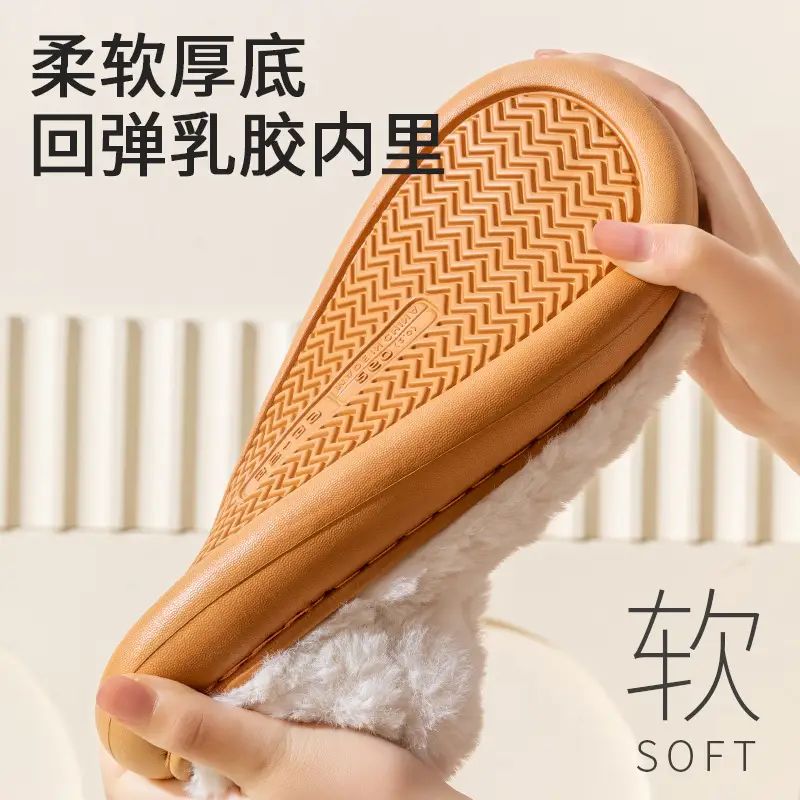 Cotton Slippers for Men in Winter All-Inclusive Heel 2025 New Indoor Home Warm Anti-Slip Autum Couple Cotton Shoes for Outer Wear - Image 7
