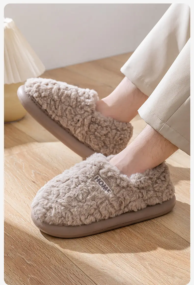 Cotton Slippers for Men in Winter All-Inclusive Heel 2025 New Indoor Home Warm Anti-Slip Autum Couple Cotton Shoes for Outer Wear — feature 6