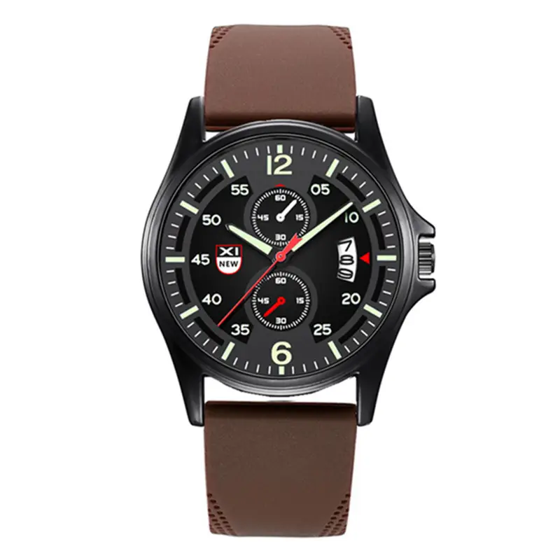 Men's Green Dial Date Quartz Silicone Band Watch - Image 2