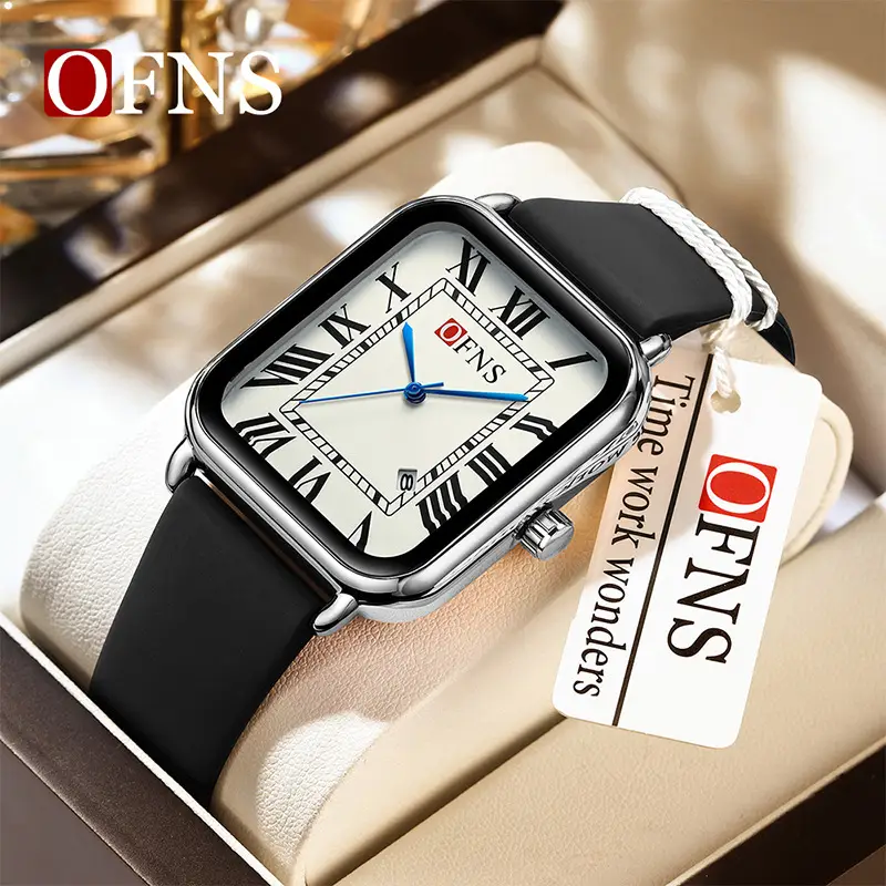 Ofns Quartz Watch Roman Numeral Black Women's Wristwatch - Image 12