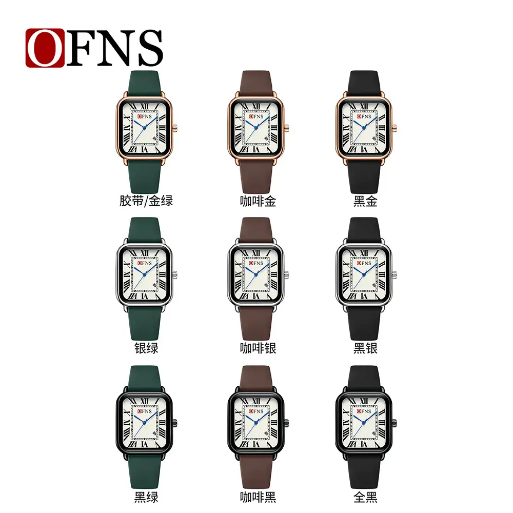 Ofns Quartz Watch Roman Numeral Black Women's Wristwatch - Image 13