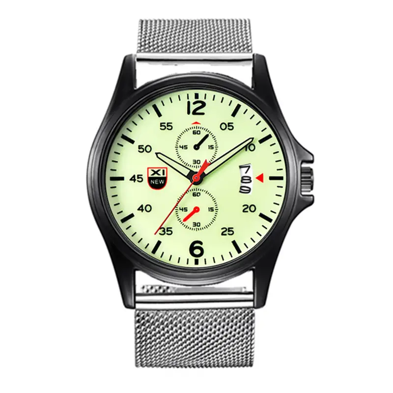 Men's Black Chronograph Watch with Stainless Steel Band - Image 4