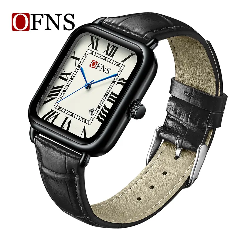 Retro Square Roman Scale Quartz Watch for Men Women Brown Belt - Image 7