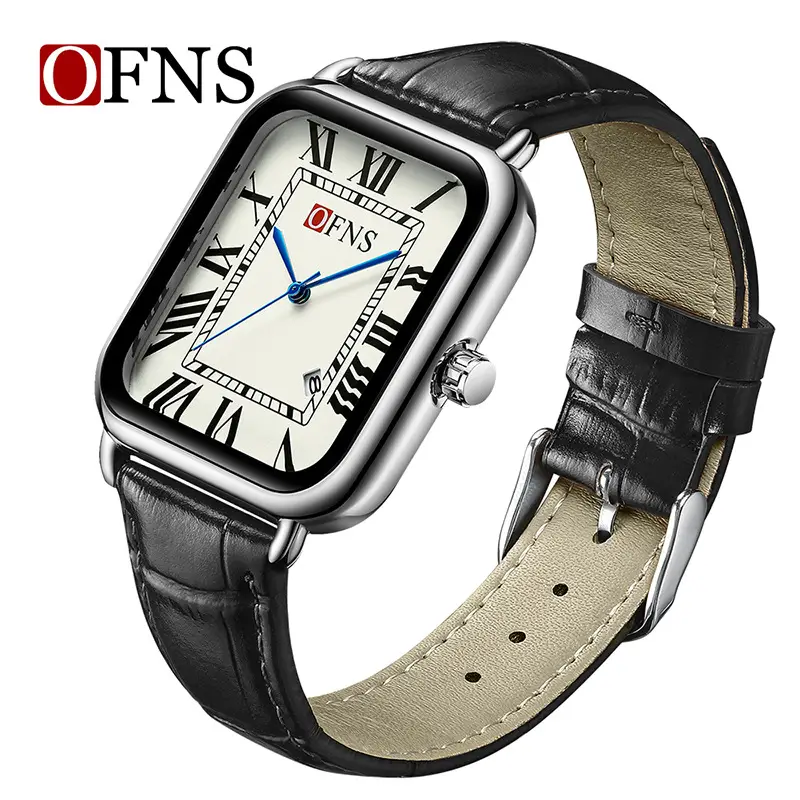 Retro Square Roman Scale Quartz Watch for Men Women Brown Belt - Image 11
