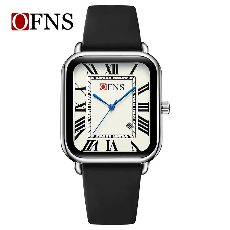 Retro Square Roman Scale Quartz Watch for Men Women Brown Belt - Image 2