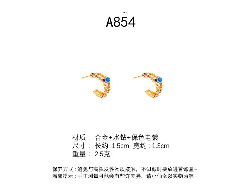 S925 silver needle European and American exaggerated plain ring earrings women's high-end light luxury Joker simple temperament earrings wholesale — feature 12