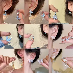 S925 silver needle European and American exaggerated plain ring earrings women's high-end light luxury Joker simple temperament earrings wholesale — feature 3