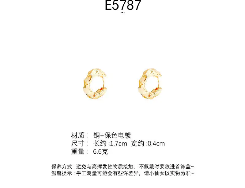 S925 silver needle European and American exaggerated plain ring earrings women's high-end light luxury Joker simple temperament earrings wholesale — feature 89