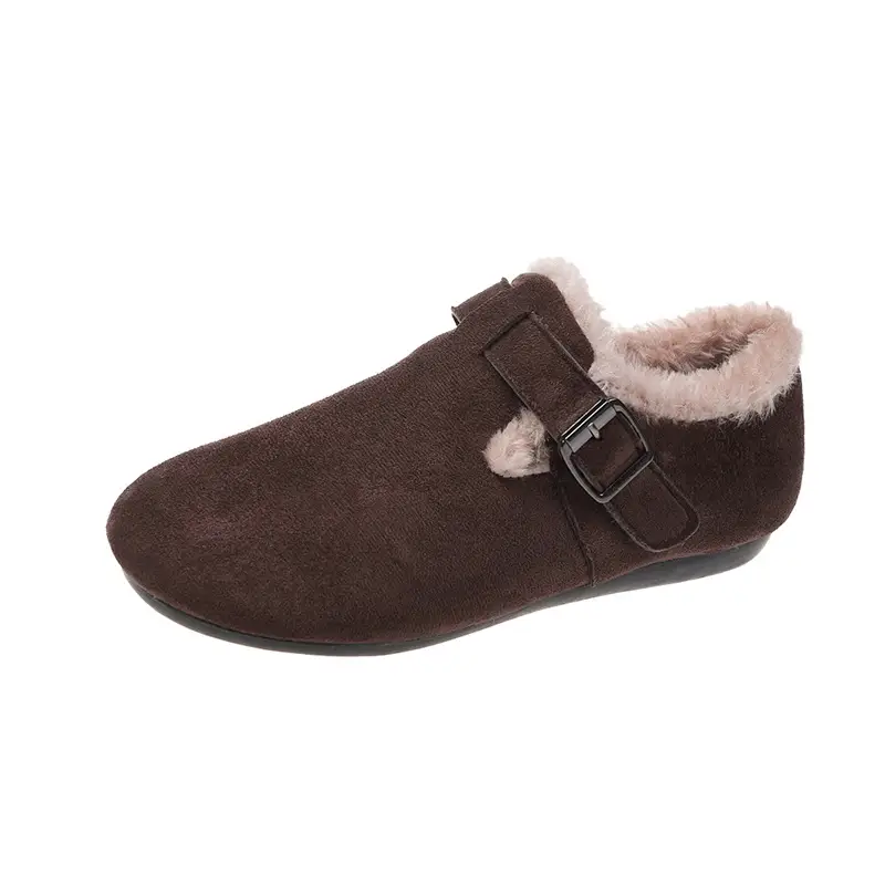 Women's Fleece-Lined Birkenan Shoes Brown Black Winter - Image 7