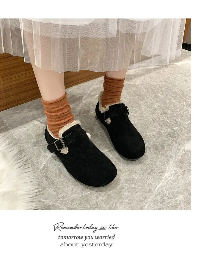 Women's Fleece-Lined Birkenan Shoes Brown Black Winter — feature 10