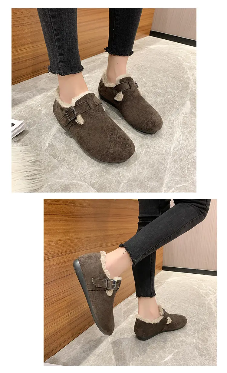 Women's Fleece-Lined Birkenan Shoes Brown Black Winter — feature 21