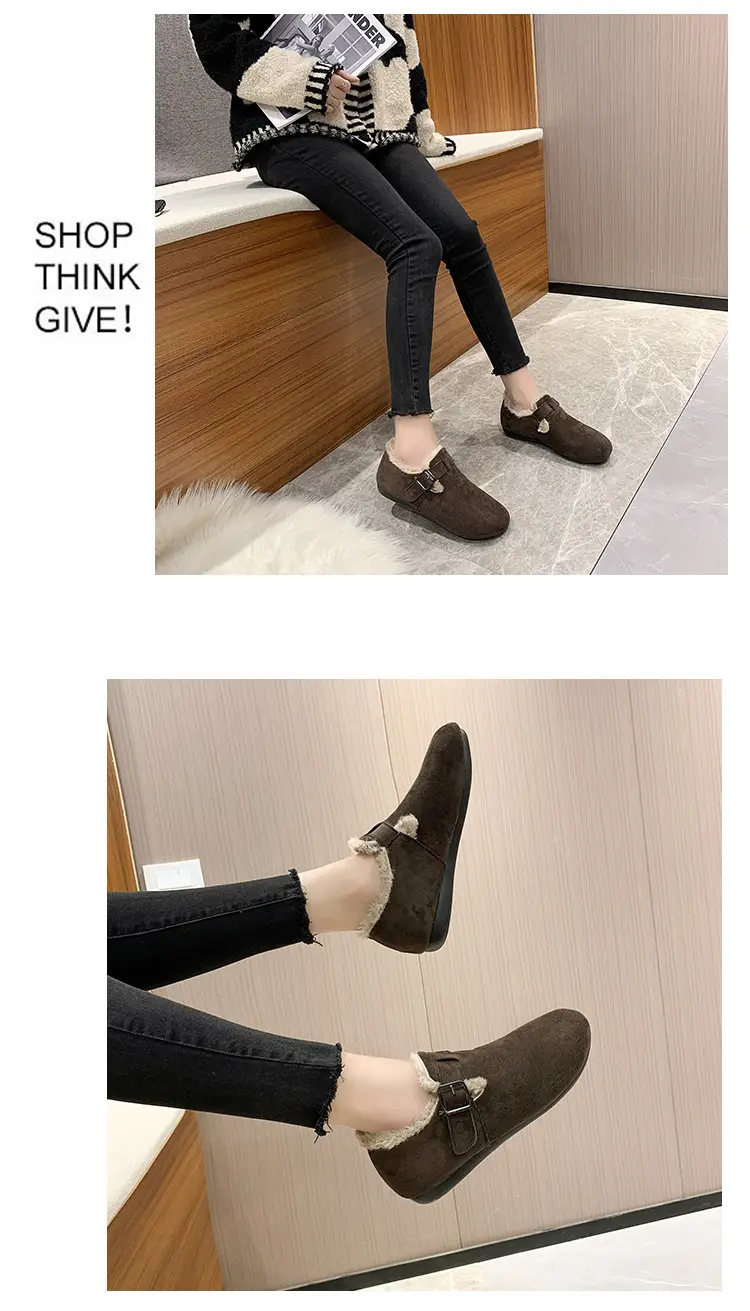 Women's Fleece-Lined Birkenan Shoes Brown Black Winter — feature 22