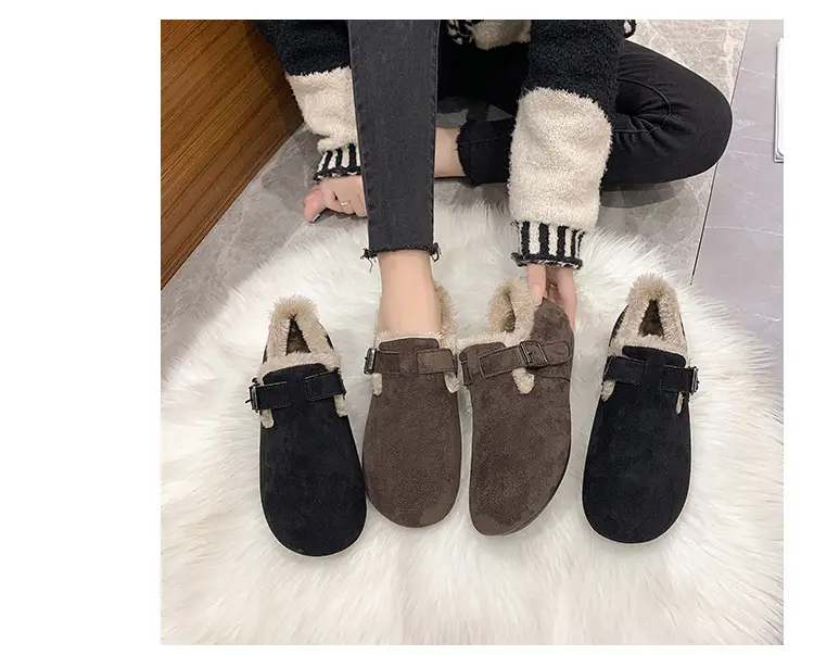 Women's Fleece-Lined Birkenan Shoes Brown Black Winter — feature 23