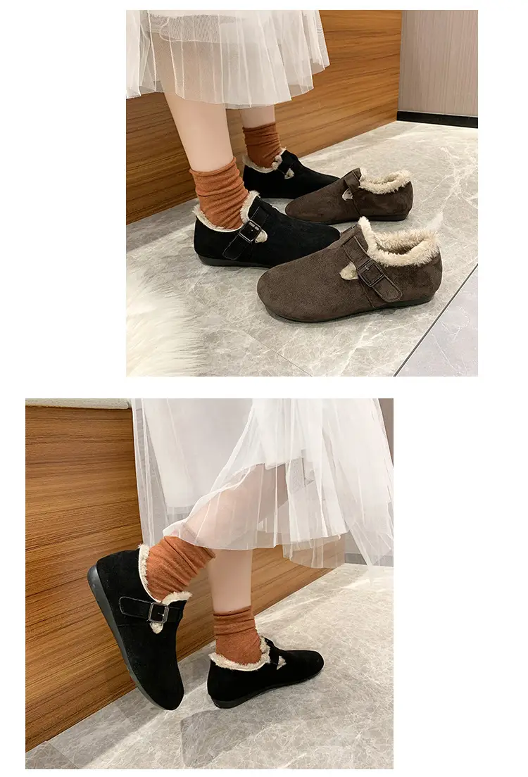 Women's Fleece-Lined Birkenan Shoes Brown Black Winter — feature 24
