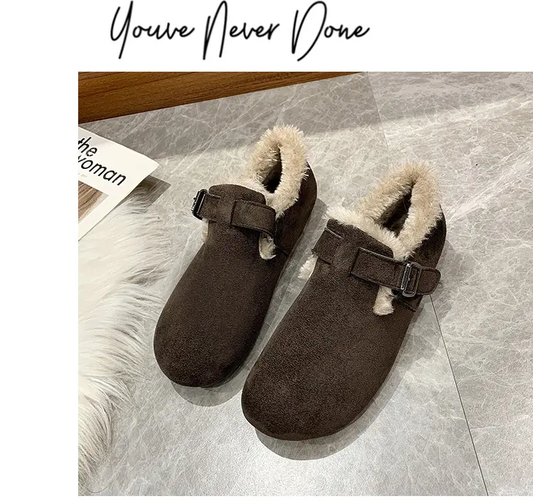 Women's Fleece-Lined Birkenan Shoes Brown Black Winter — feature 25