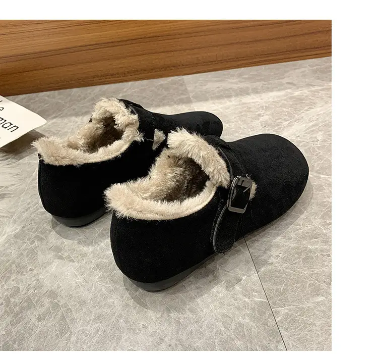 Women's Fleece-Lined Birkenan Shoes Brown Black Winter — feature 4