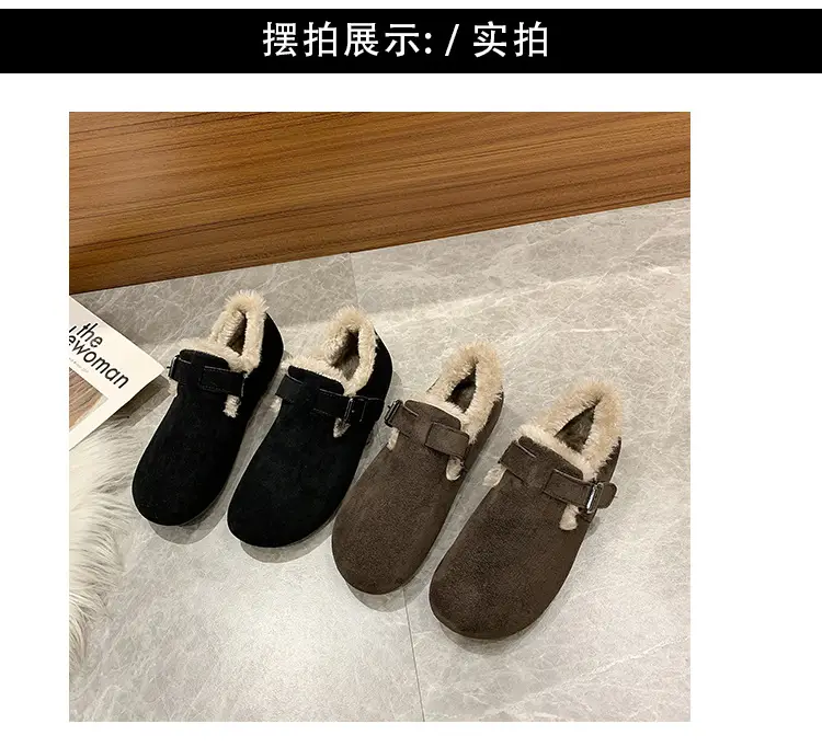 Women's Fleece-Lined Birkenan Shoes Brown Black Winter — feature 6