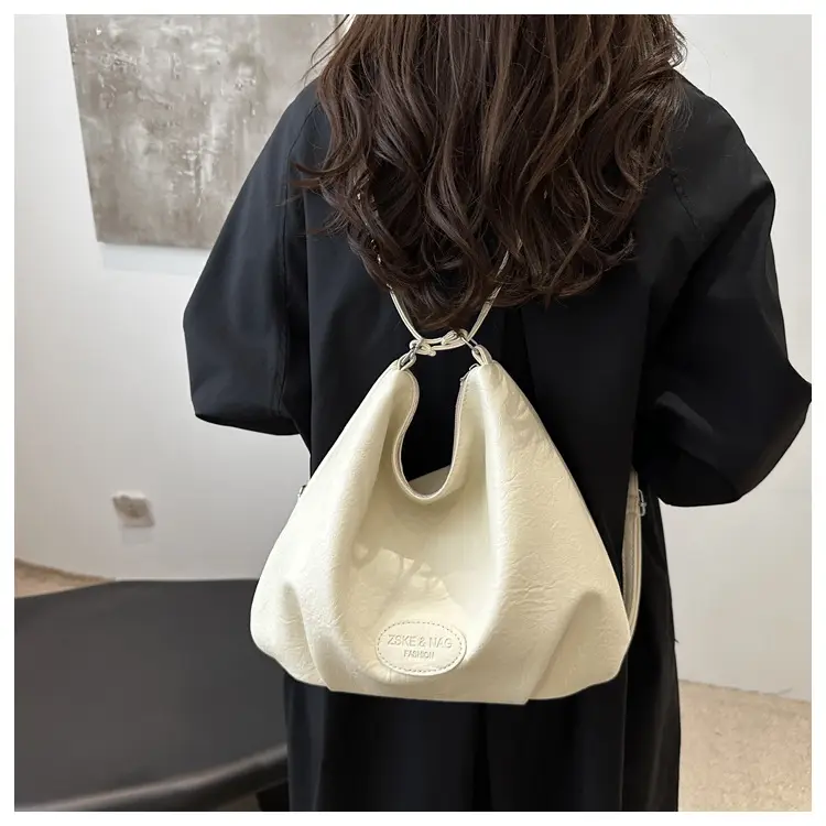 Women's Brown Leather Retro Tote Bag Large Capacity Travel Backpack — feature 15