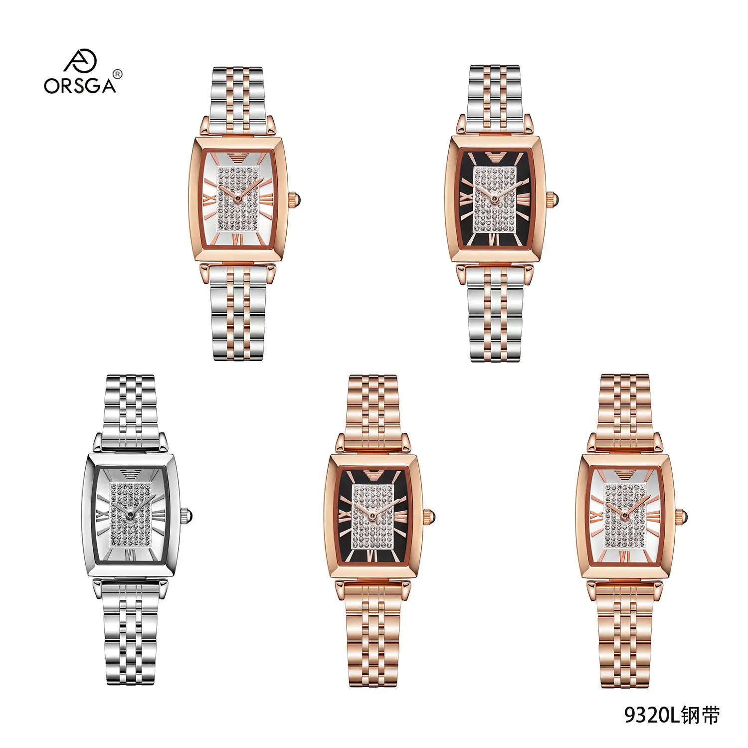 Rose Gold Square Watch with Diamond Dial for Women - Image 15