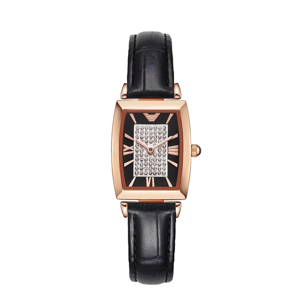 Rose Gold Square Watch with Diamond Dial for Women - Image 10