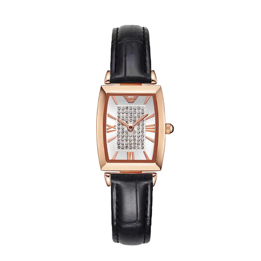 Rose Gold Square Watch with Diamond Dial for Women - Image 11