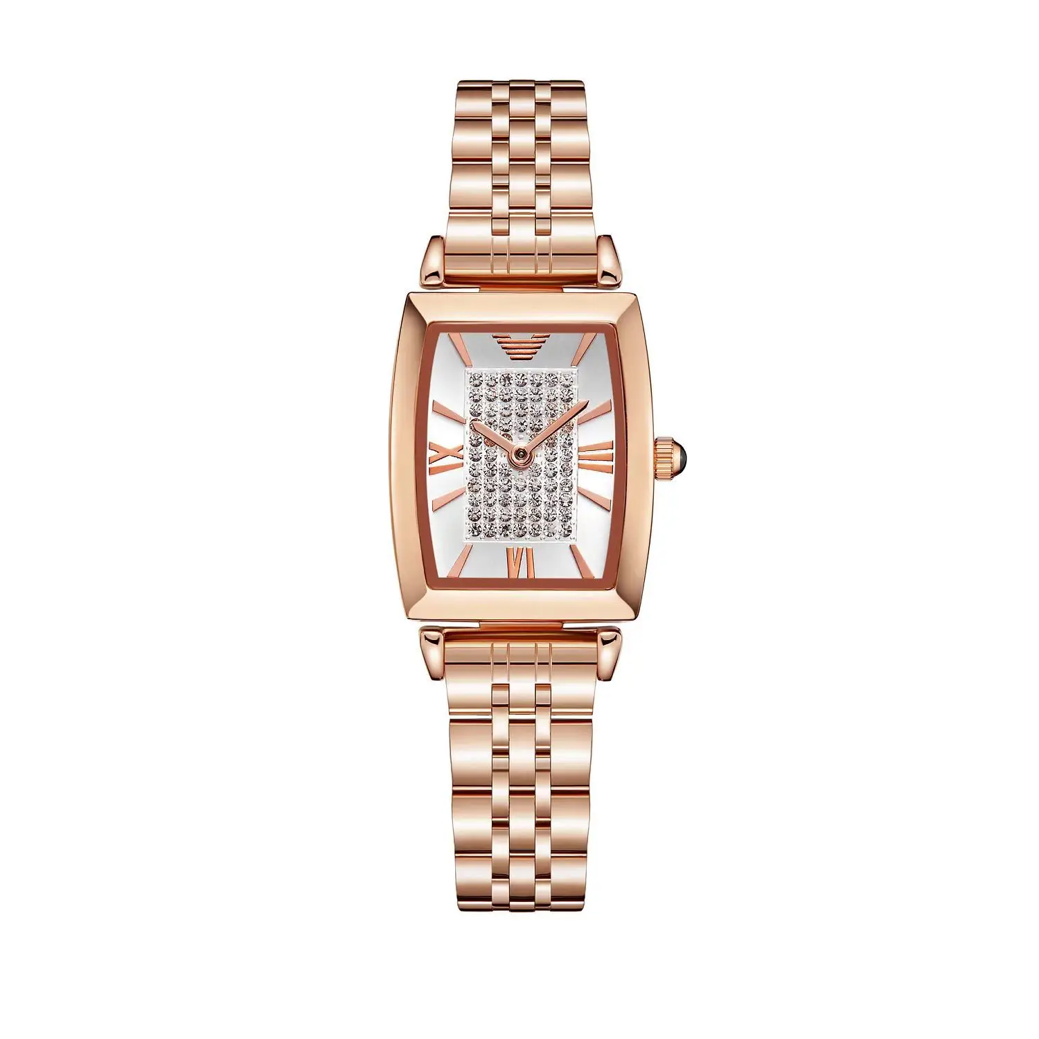 Rose Gold Square Watch with Diamond Dial for Women - Image 2