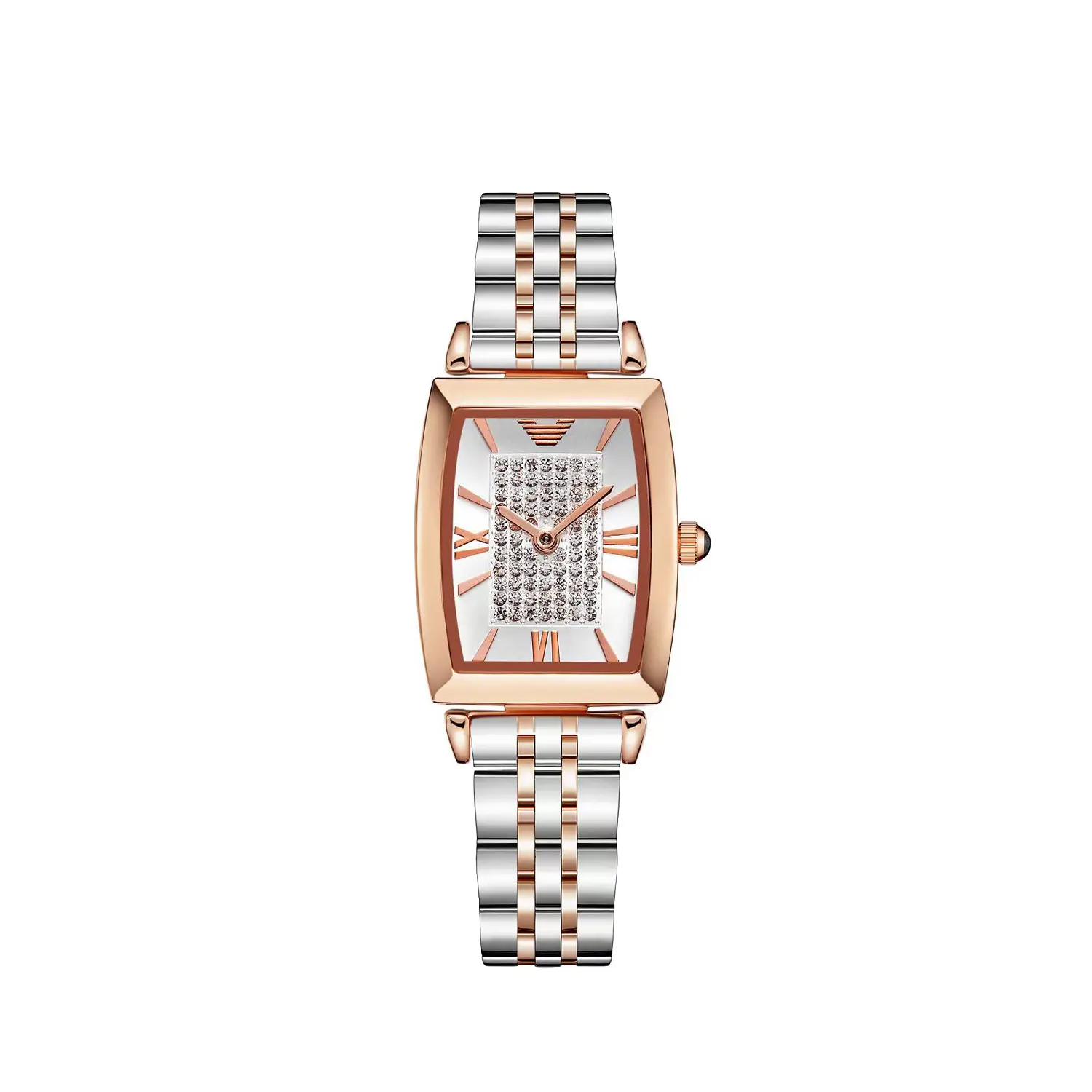 Rose Gold Square Watch with Diamond Dial for Women - Image 3