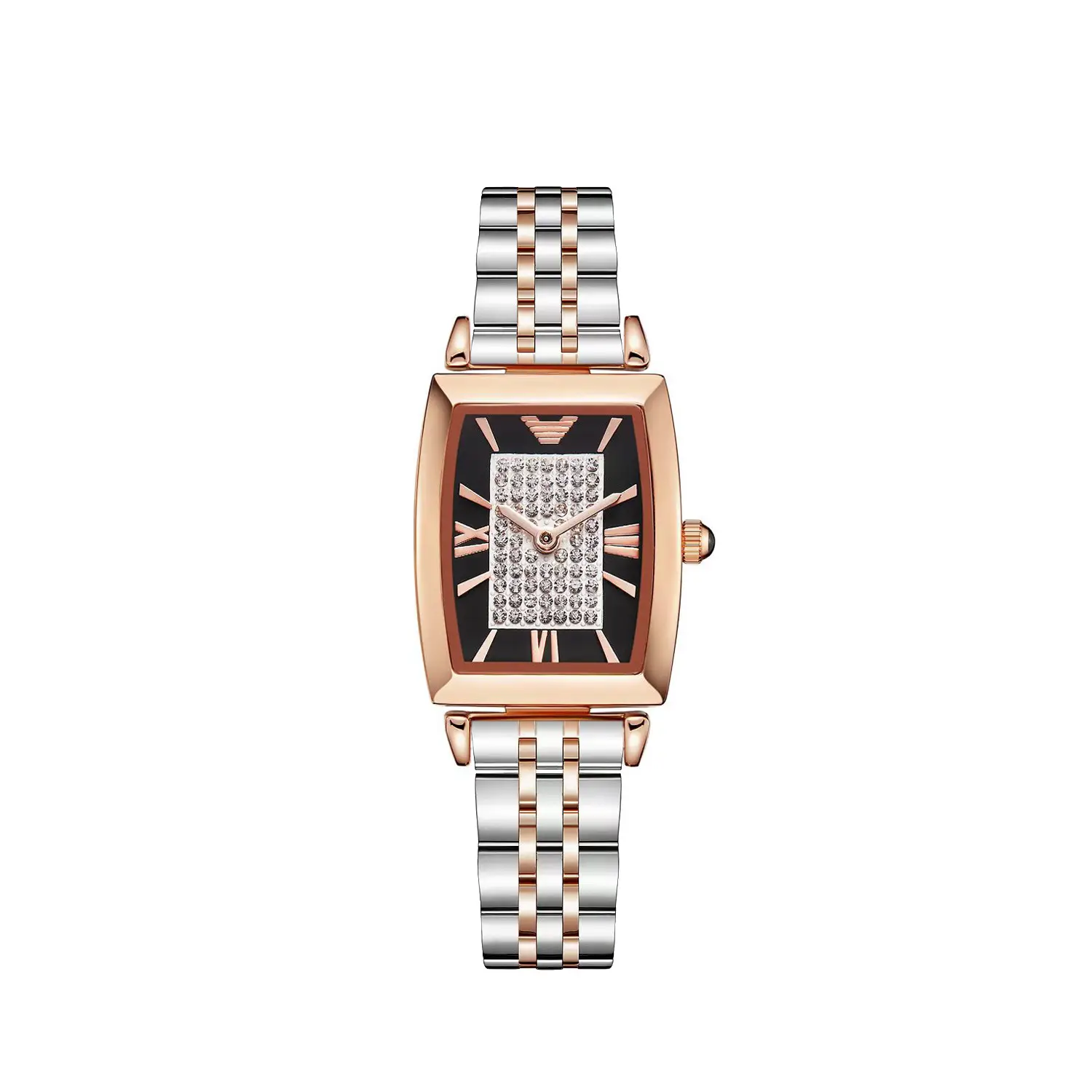 Rose Gold Square Watch with Diamond Dial for Women - Image 4
